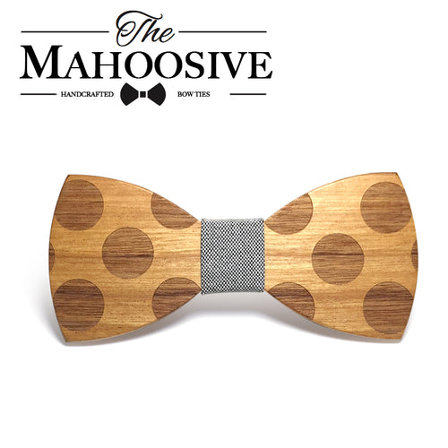 Novelty Solid Dot Wood Bow Tie For Men