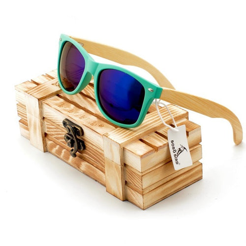 Men's Polarized Wood Holder Sun Glasses