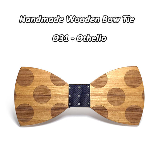 Novelty Solid Dot Wood Bow Tie For Men