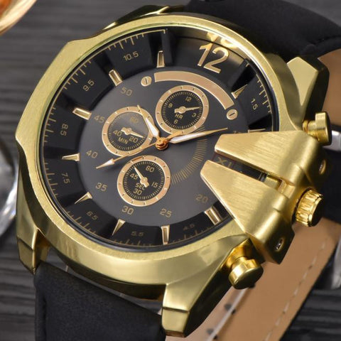 Men's Fashion Leather Wrist Watch Waterproof