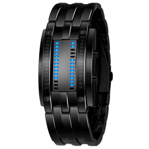 Men's Black Stainless Steel Digital Watches