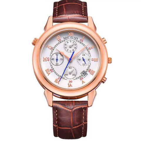 Men's Fashion Leather Wrist Watch Waterproof