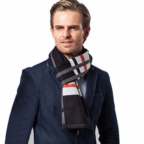 Cotton and cashmere scarf for men